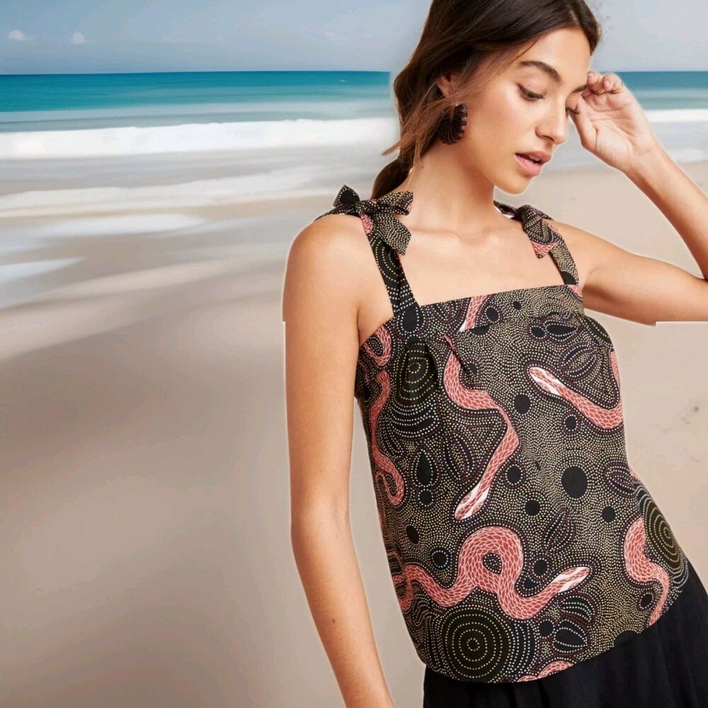 Anthropologie Corey Lynn Calter Ibiza Snake Print Top Size Small